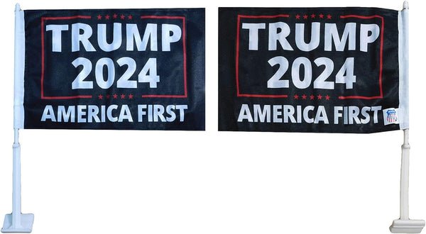 Trump 2024 America First Double Sided 12"x18" Car Vehicle Flag Trump 2024 America First Double Sided 12"x18" Car Vehicle Flag