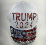 Trump 2024 American Flag Rhinestone Cap