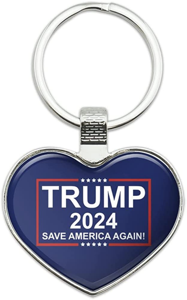 Trump 2024 Keychain Heart Love Metal Key Chain Ring Trump 2024 Keychain Heart Love Metal Key Chain Ring