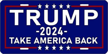 Trump 2024 Take America Back Blue License Plate