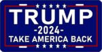 Trump 2024 Take America Back Blue License Plate