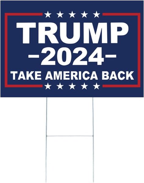 Trump 2024 Yard Sign with Stake Take America Back Trump 2024 Yard Sign with Stake Take America Back