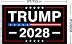 Trump 2028 Flag 3×5 FT black