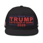 Trump 2028 Let’s Keep it Going Hat – Embroidered w/ American Flag on Both Sides