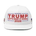 Trump 2028 Let’s Keep it Going Hat – Embroidered w/ American Flag on Both Sides