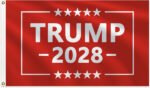 Trump 2028 President MAGA Flag with Brass Grommets 3X5 red