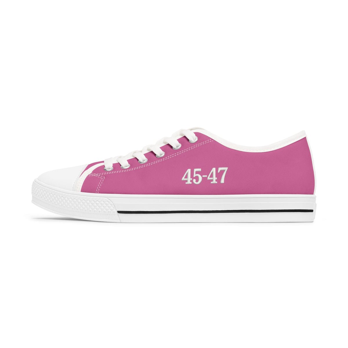 TRUMP 45-47 Design Pink Canvas Women's Low Top Sneakers TRUMP 45-47 Design Pink Canvas Women's Low Top Sneakers