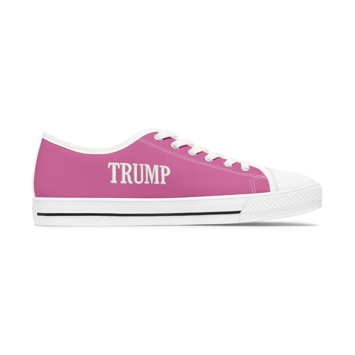 TRUMP 45-47 Design Pink Canvas Women's Low Top Sneakers TRUMP 45-47 Design Pink Canvas Women's Low Top Sneakers