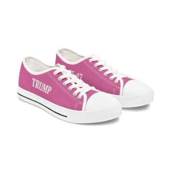 TRUMP 45-47 Design Pink Canvas Women's Low Top Sneakers