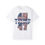 Trump 45 47 T-Shirt American Flag Lettering