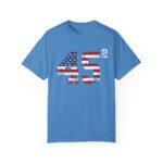 Trump 45 Squared T-Shirt with American Flag Lettering