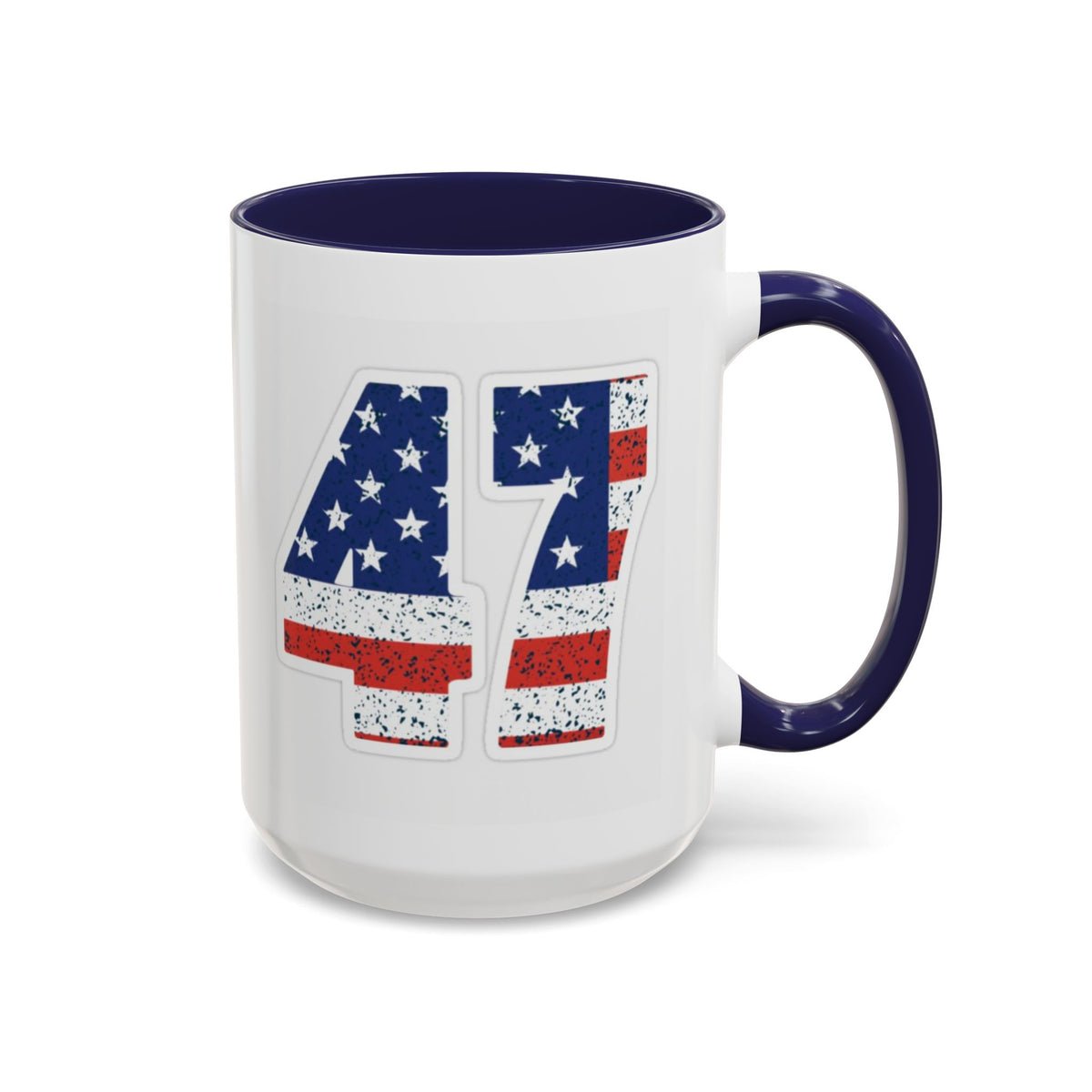 Trump 47 Coffee Mug - American Flag Lettering Trump 47 Coffee Mug - American Flag Lettering