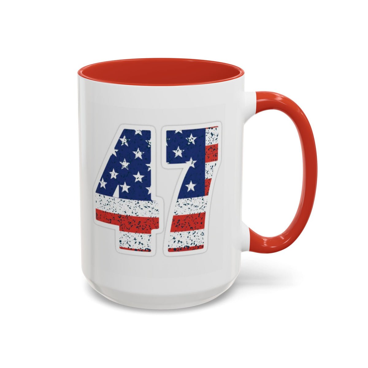 Trump 47 Coffee Mug - American Flag Lettering Trump 47 Coffee Mug - American Flag Lettering