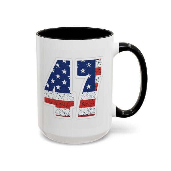 Trump 47 Coffee Mug - American Flag Lettering Trump 47 Coffee Mug - American Flag Lettering