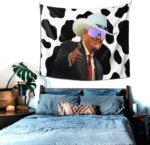 Trump Cow Print Cowboy Hat Tapestry 59.1 x 51.2 inches