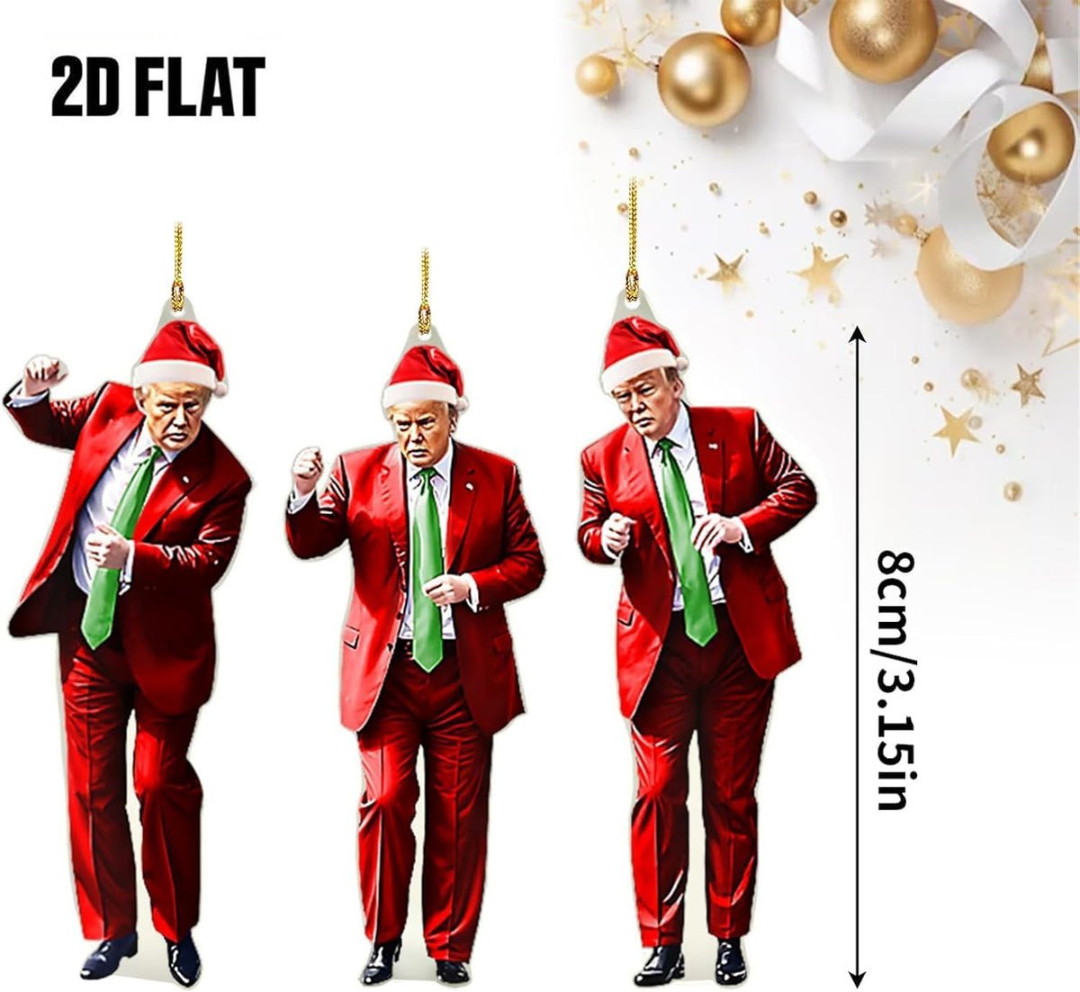Trump Dance - Donald Trump Christmas Ornament 2025 (Set of 3) Trump Dance - Donald Trump Christmas Ornament 2025 (Set of 3)