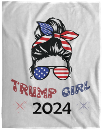 Trump Girl 2024 Plush Fleece Blanket - 60x80