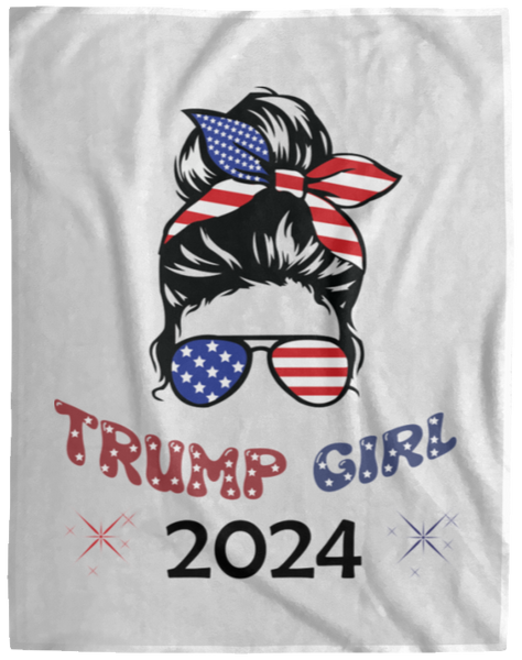 Trump Girl 2024 Plush Fleece Blanket - 60x80 Trump Girl 2024 Plush Fleece Blanket - 60x80