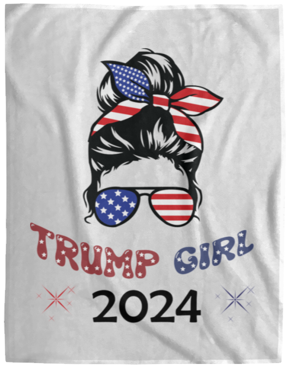 Trump Girl 2024 Plush Fleece Blanket - 60x80 Trump Girl 2024 Plush Fleece Blanket - 60x80