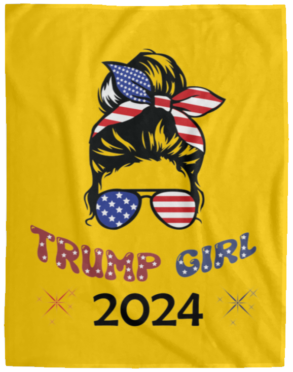 Trump Girl 2024 Plush Fleece Blanket - 60x80 Trump Girl 2024 Plush Fleece Blanket - 60x80