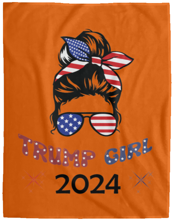 Trump Girl 2024 Plush Fleece Blanket - 60x80 Trump Girl 2024 Plush Fleece Blanket - 60x80