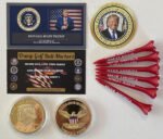Trump Golf Ball Marker & Tee Set.Seal of The President USA. + 1 Decal