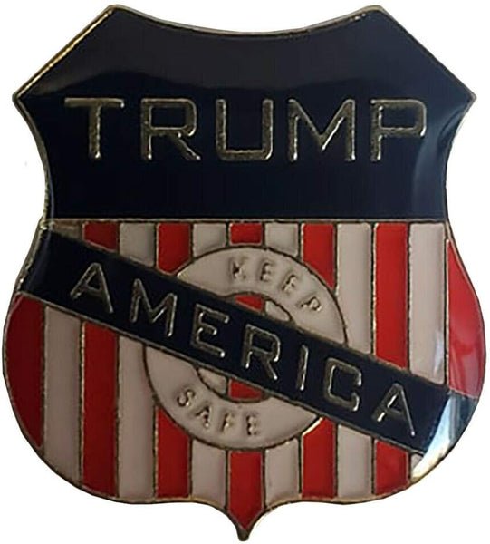Trump Keep America Safe Shield Shaped Hat / Lapel Pin Trump Keep America Safe Shield Shaped Hat / Lapel Pin