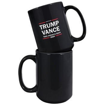 Trump Vance 2024 Take America Back Black Coffee Mug