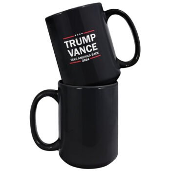 Trump Vance 2024 Take America Back Black Coffee Mug