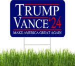 Trump Vance 2024 Yard Sign With Stake Double Sided