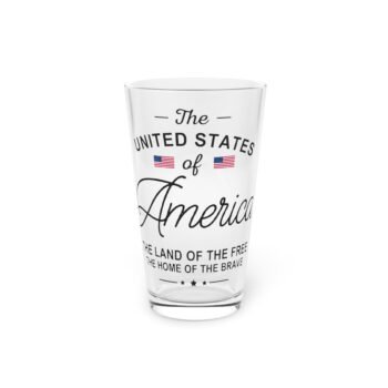 United States of America Patriotic 16oz Pint Glass 1776