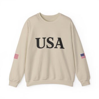 USA Sweatshirt/Sweater American Flag on Sleeves Heavy Blend Crewneck